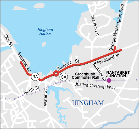 HINGHAM: IMPROVEMENTS ON ROUTE 3A FROM OTIS STREET/ COLE ROAD, INCLUDING SUMMER STREET AND ROTARY; ROCKLAND STREET TO GEORGE WASHINGTON BOULEVARD HINGHAM: IMPROVEMENTS ON ROUTE 3A FROM OTIS STREET/ COLE ROAD, INCLUDING SUMMER STREET AND ROTARY; ROCKLAND STREET TO GEORGE WASHINGTON BOULEVARD